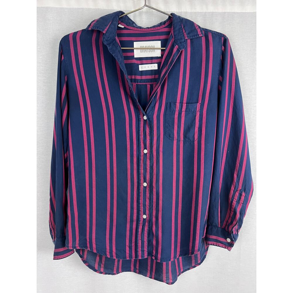 Frank and Eileen Grayson Shirt The Hero Button Front Striped Nautical Coastal